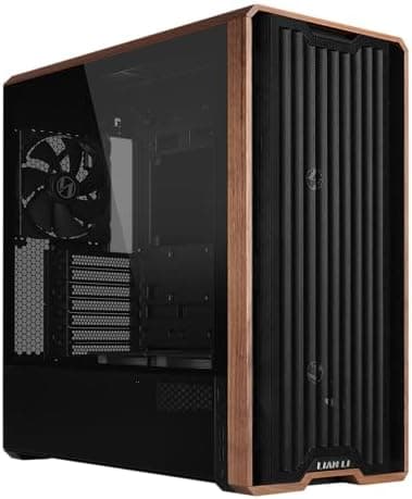 Lian Li LANCOOL 217 Genuine Walnut Wood Computer Case, Mid-Tower ATX PC Case with 5 Pre-Installed PWM Fans 2x170mm, 2x120mm & 1x140mm, Flexible PSU & Cable Installation - Black (LAN217X) thumbnail 2