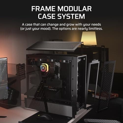 CORSAIR 4000D RS Frame Modular High Airflow Mid-Tower PC Case – 3X RS Fans – InfiniRail Mounting System – Fits Multiple 360mm Radiators – Reverse Connector Motherboard Compatible – Black thumbnail 5