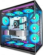 FOIFKIN F600 PC Case - Pre-Installed 7 PWM ARGB Fan, ATX Mid-Tower Gaming PC Case, 270° Panoramic Glass with Type-C, FOIFKIN (Black, F600)